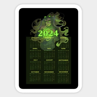 Health Jess 2024 New Year Green Earth Dragon Sticker